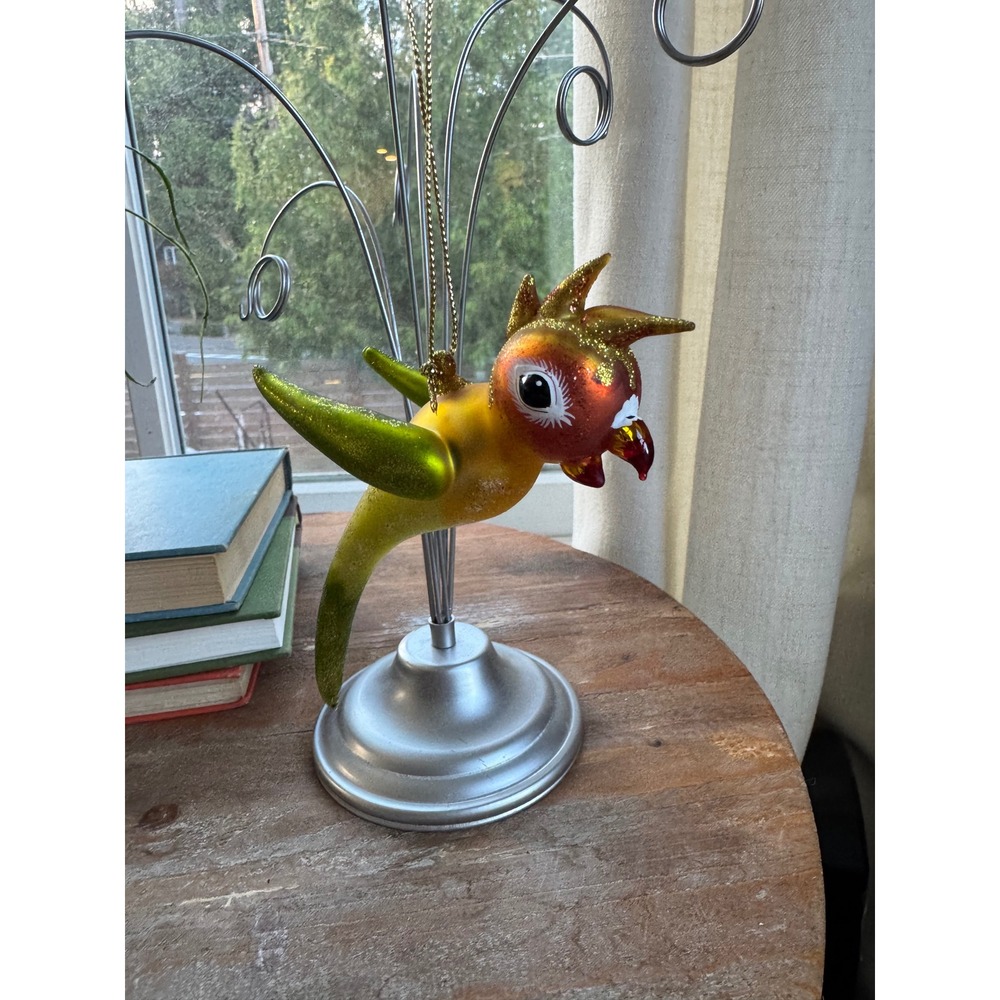 Vintage Blown Glass Parrot Bird Polly Slavic Treasures‎ Christmas Ornament
